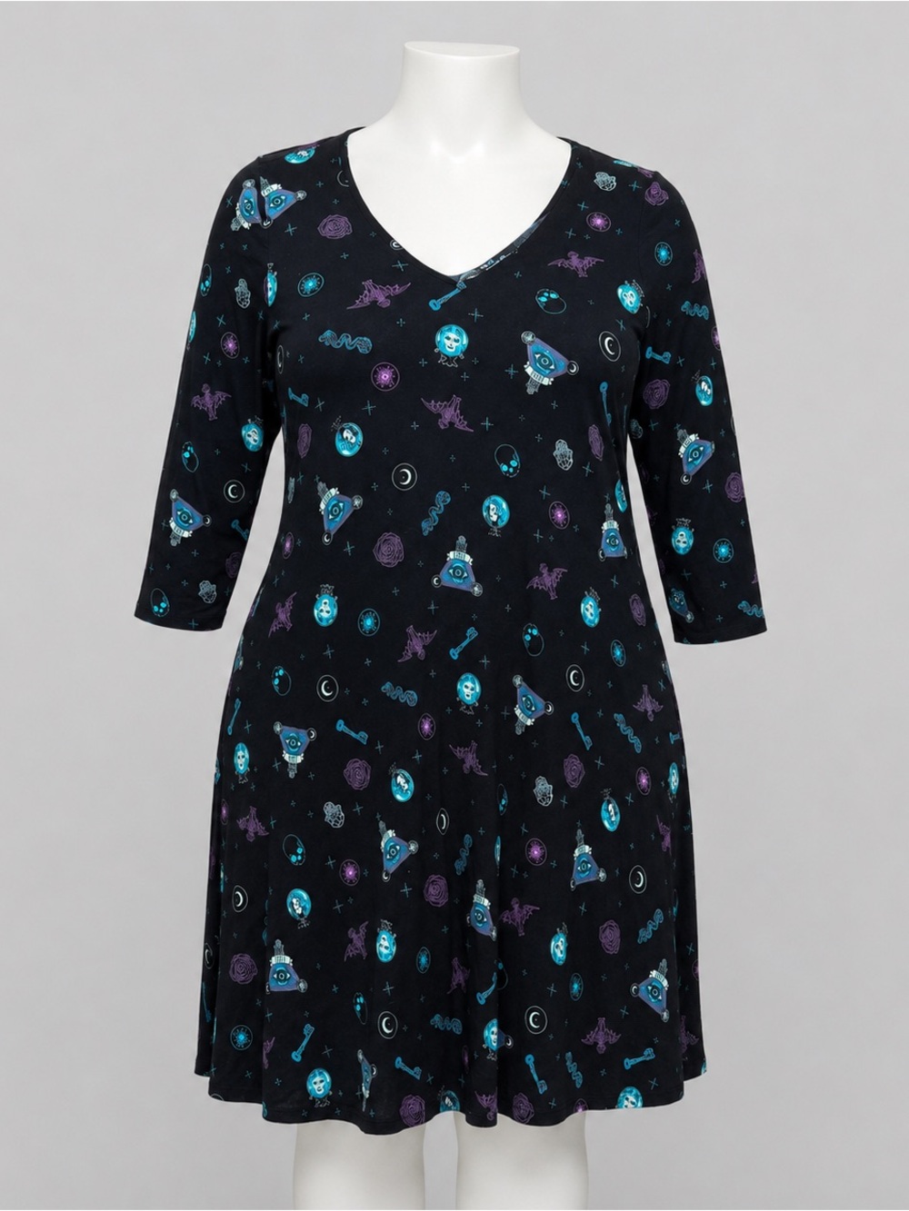 Torrid Disney Haunted Mansion Fluted Dress 1 1X 14 16 Madame Leota Goth Hallowee